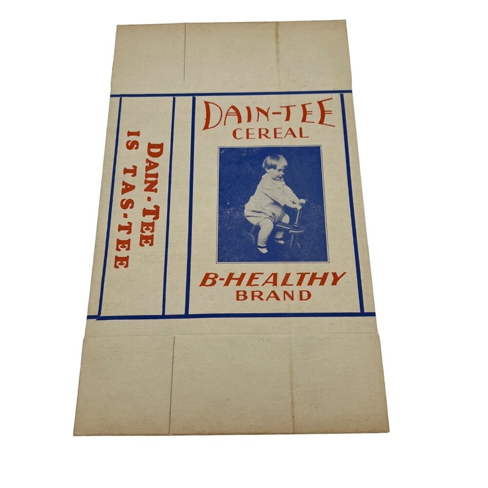 Vintage Dain-Tee Cereal Box B-Healthy Brand Plymouth Food Products Connecticut